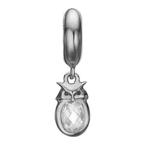 Image of Christina Collect 925 sterling sølv Wise Owl Hængende ugle med stor glitrende topaz som mave, model 623-S106